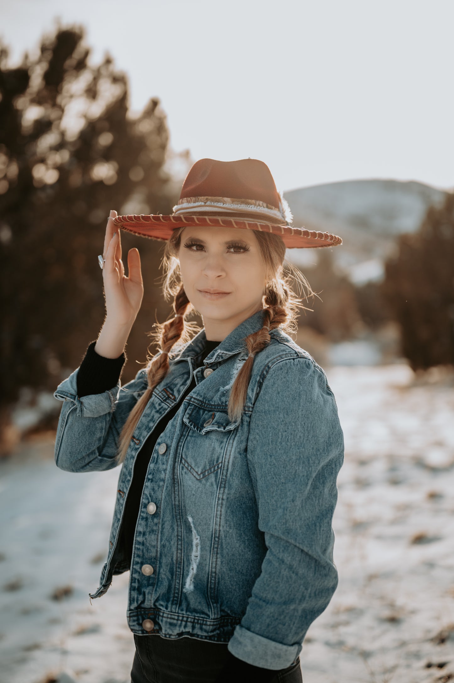 Lady in Red Brim Hat