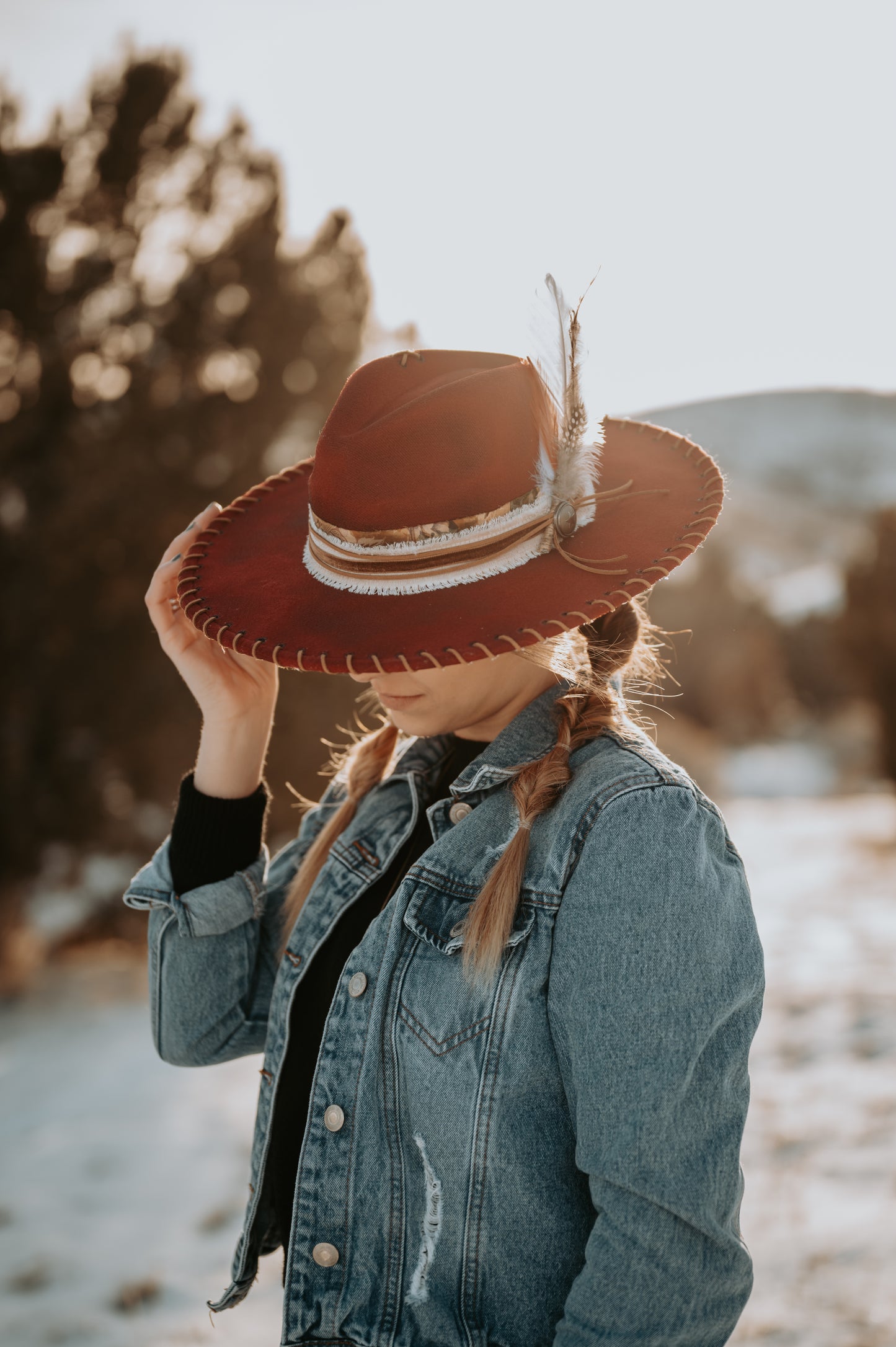 Lady in Red Brim Hat