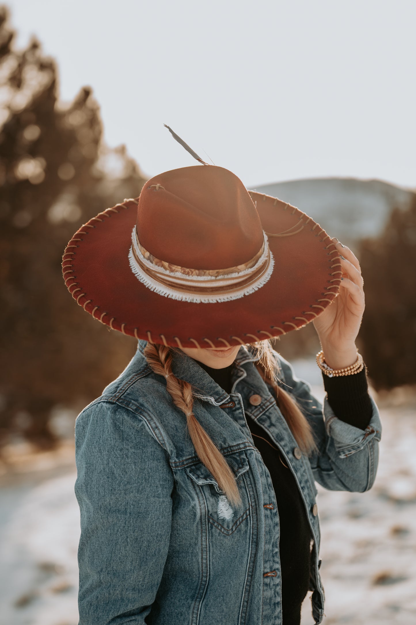 Lady in Red Brim Hat